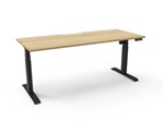 BOOST LIGHT SINGLE SIDED WORKSTATION 1800MM W X 750MM D NATURAL OAK TOP  BLACK SATIN FRAME WITHOUT CABLE TRAY WITHOUT SCREEN