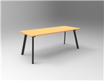 ETERNITY MEETING  BOARDROOM TABLE RECTANGLE 1800MM W X 750MM D BEECH TOP  BLACK SATIN BASE