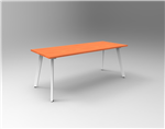 ETERNITY MEETING  BOARDROOM TABLE RECTANGLE 1800MM W X 750MM D CHERRY TOP  WHITE SATIN BASE