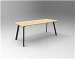 ETERNITY MEETING  BOARDROOM TABLE RECTANGLE 1800MM W X 900MM D NATURAL OAK TOP  BLACK SATIN BASE