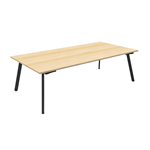ETERNITY MEETING  BOARDROOM TABLE RECTANGLE 1500MM W X 750MM D GREY TOP  WHITE SATIN BASE
