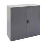 GO STEEL STATIONERY CUPBOARD 2 SHELVES 1015 X 910 X 450MM GRAPHITE RIPPLE
