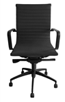 PU605M EXECUTIVE CHAIR BLACK PU WITH BLACK POWDER COAT BASE  ARMS