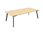 ETERNITY MEETING  BOARDROOM TABLE RECTANGLE 2100MM W X 750MM D NATURAL OAK TOP  BLACK SATIN BASE