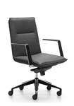 MIRAGE MEDIUM BACK EXECUTIVE CHAIR  BLACK LEATHER